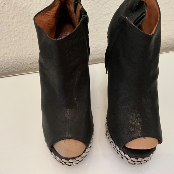 JEFFERY CAMPBELL HAVANA LAST WEDGE STUDDED PEEP TOE BOOTE 7.5 ♥️😍 - Picture 7 of 16